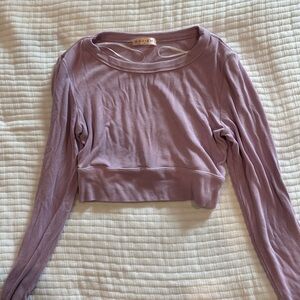 WhoIAm purple Long Sleeve Crop Top